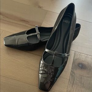SARTO By Franco Sarto Shiny Black Flats